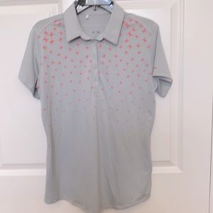 Women’s Adidas Grey with Pink Golf Shirt Size M